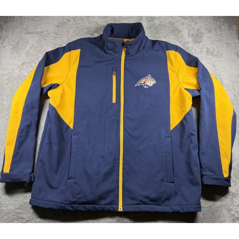 58 Sports Montana State Bobcats Jacket XL Navy Yellow Full Zip Cats